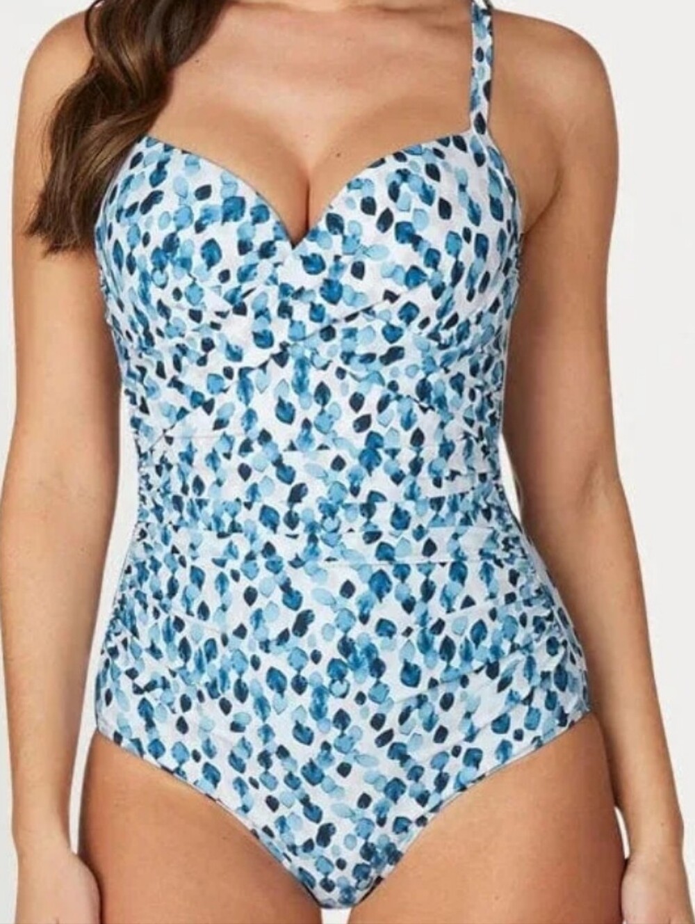 Nip Tuck Swim twist-front one-piece swimsuit Blue Size 6 D/DD